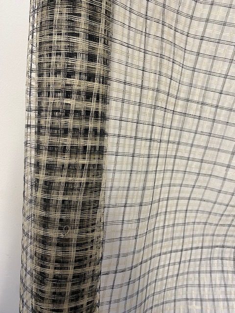 Natural/Black Basket Weave Sinamay