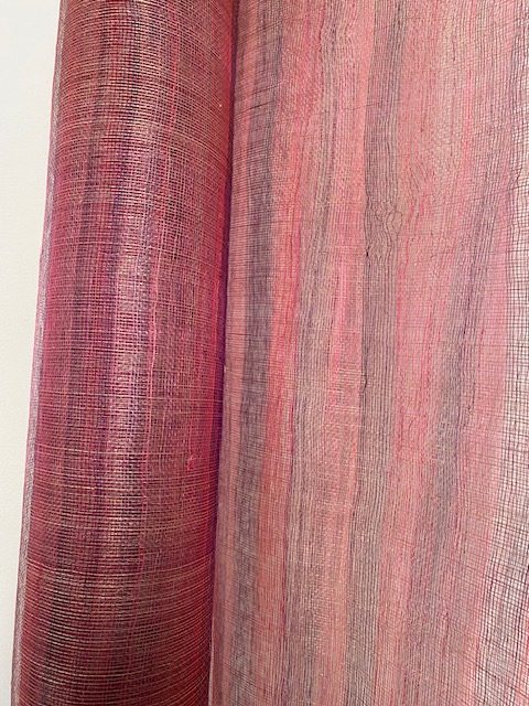 Bright Pink/Purple Stripe Sinamay