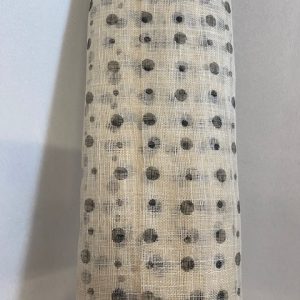 Ivory/Black Spotted Sinamay