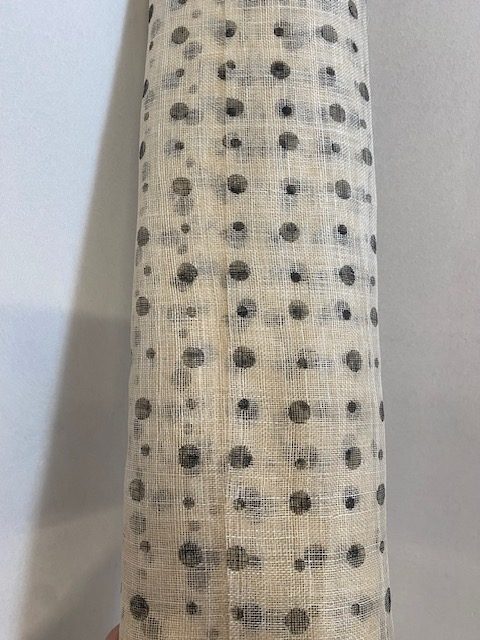 Ivory/Black Spotted Sinamay